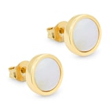 Goldsmiths 9ct Yellow Gold Mother Of Pearl Stud Earrings