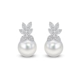 Mappin & Webb 18ct White Gold South Sea Pearl & Diamond Stud Earrings