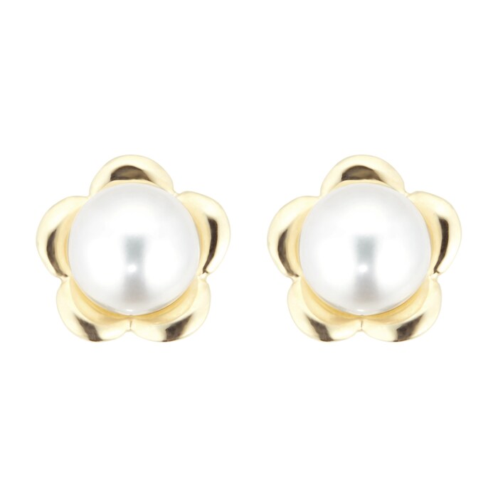 Goldsmiths 9ct Yellow Gold Pearl Studs