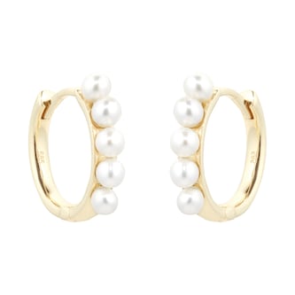 Best Luxury 
9ct Yellow Gold Pearl Hoops