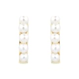 Goldsmiths 9ct Yellow Gold Pearl Hoops