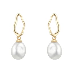 15070359 - 18ct Yellow Gold Baroque Pearl Stud Earrings