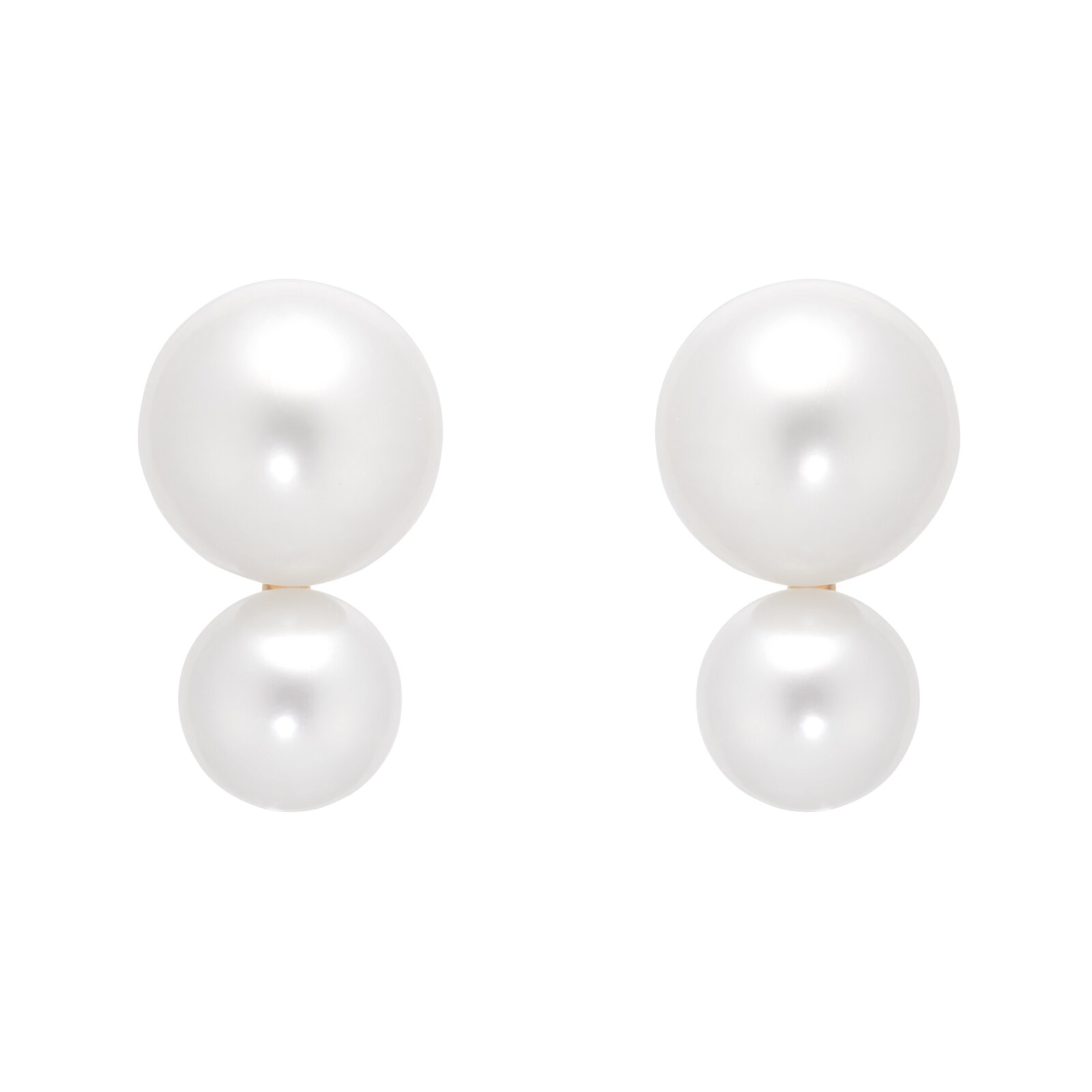 Goldsmiths 18ct Yellow Gold Double Freshwater Pearl Stud Earrings Goldsmiths 18ct Yellow Gold Double Freshwater Pearl Stud Earrings