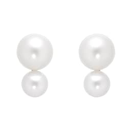 15070360 - 18ct Yellow Gold Double Freshwater Pearl Stud Earrings