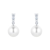 Goldsmiths 18ct White Gold Akoya Pearl & 0.20ct Diamond Earrings