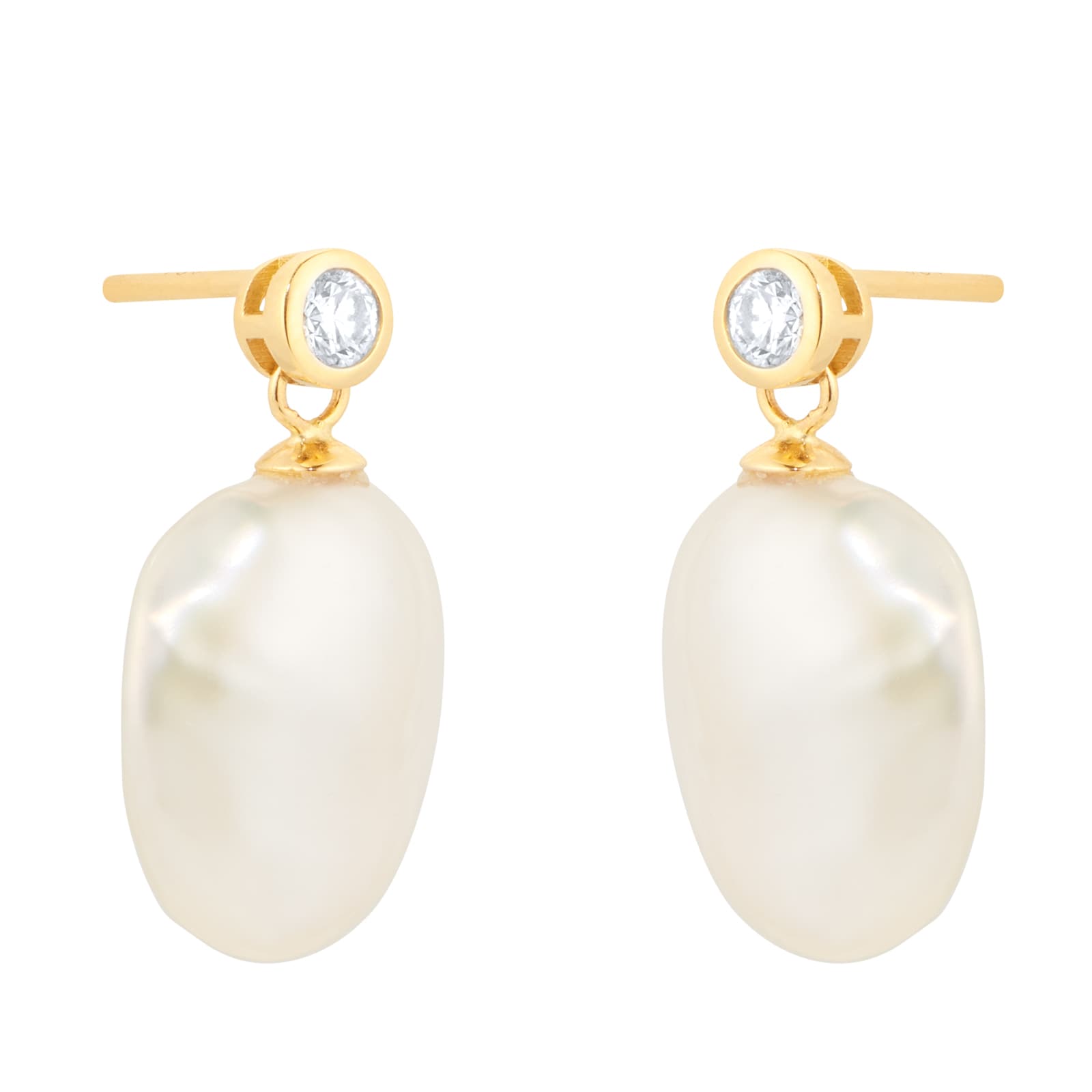 Pearl Earrings, Ladies Gold Diamond & Pearl Drop & Stud Earrings for ...