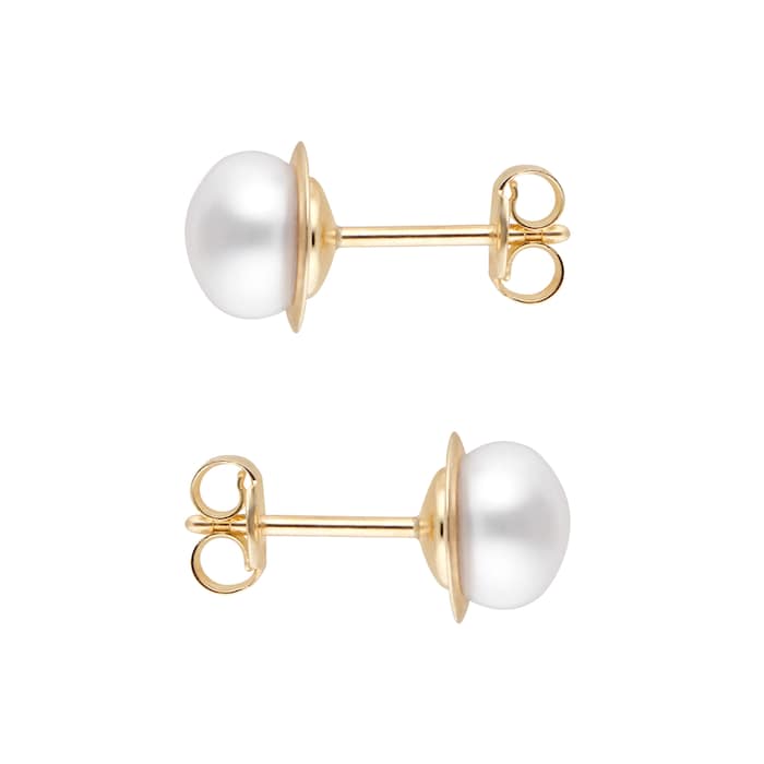 Goldsmiths 9ct Yellow Gold 5mm Freshwater Pearl Stud Earrings