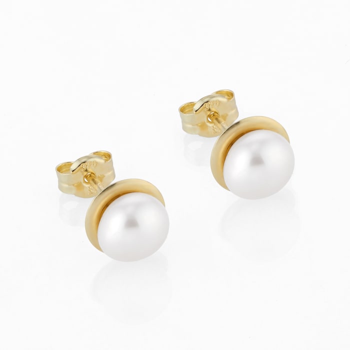 Goldsmiths 9ct Yellow Gold 5mm Freshwater Pearl Stud Earrings