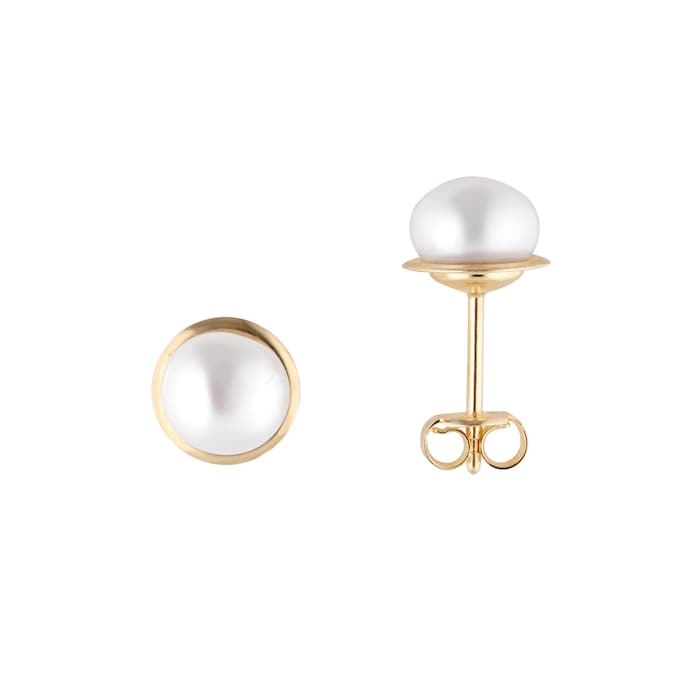 Goldsmiths 9ct Yellow Gold 5mm Freshwater Pearl Stud Earrings