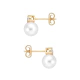 Mappin & Webb 18ct White Gold 7-7.5mm Akoya Pearl & 0.20cttw Diamond Earrings