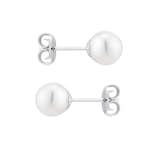Mappin & Webb 18ct White Gold 7x7.5mm Akoya Pearl Stud Earrings