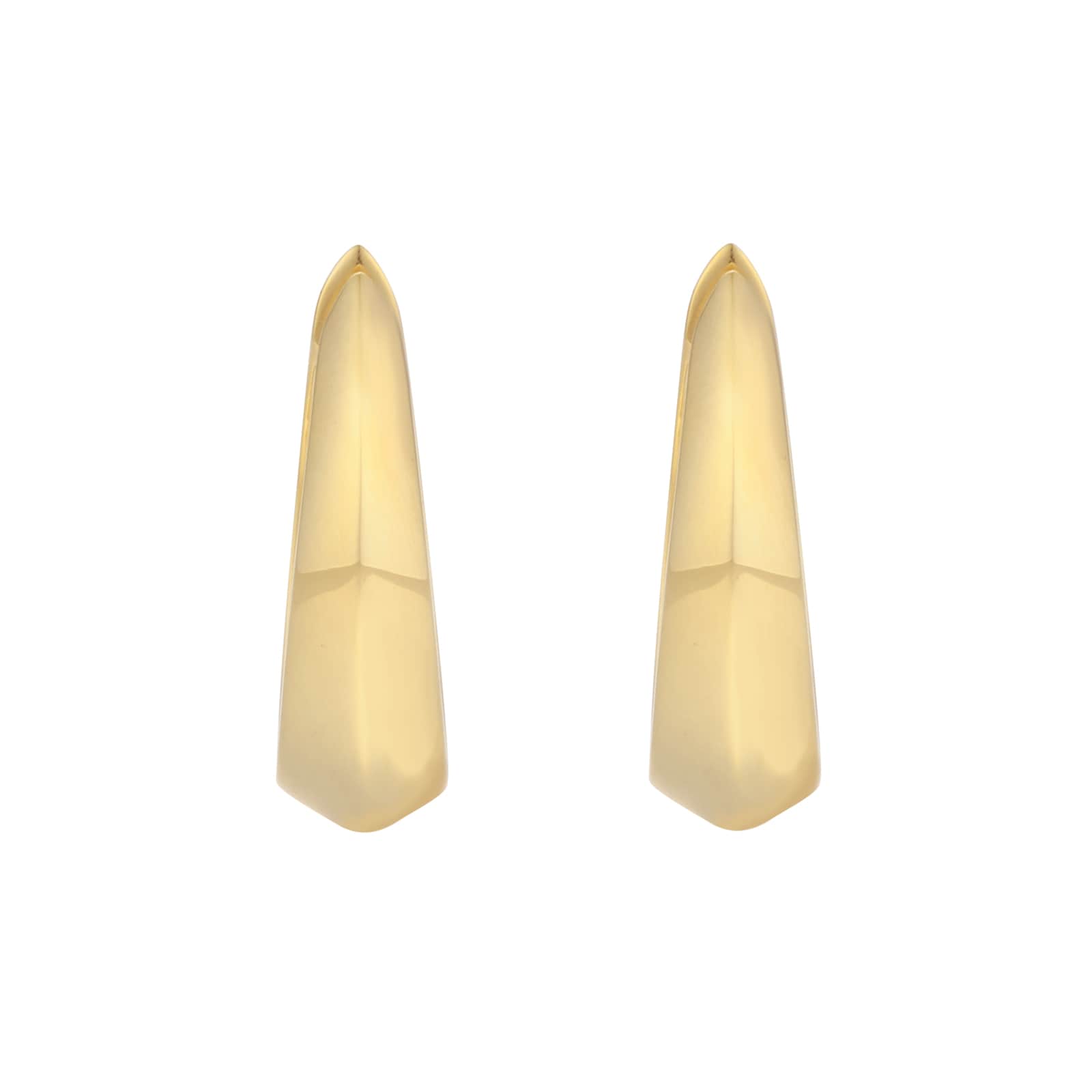 Goldsmiths 9ct Yellow Gold 15mm Graduated Knife Edge Hoop Earrings Goldsmiths 9ct Yellow Gold 15mm Graduated Knife Edge Hoop Earrings