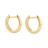 Goldsmiths 9ct Yellow Gold 15mm Graduated Knife Edge Hoop Earrings