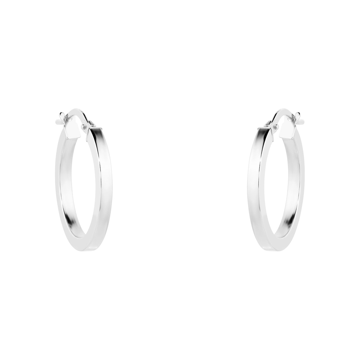 Goldsmiths 9ct White Gold 20mm Large Hoop Earrings Goldsmiths 9ct White Gold 20mm Large Hoop Earrings