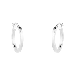 Goldsmiths 9ct White Gold 20mm Large Hoop Earrings