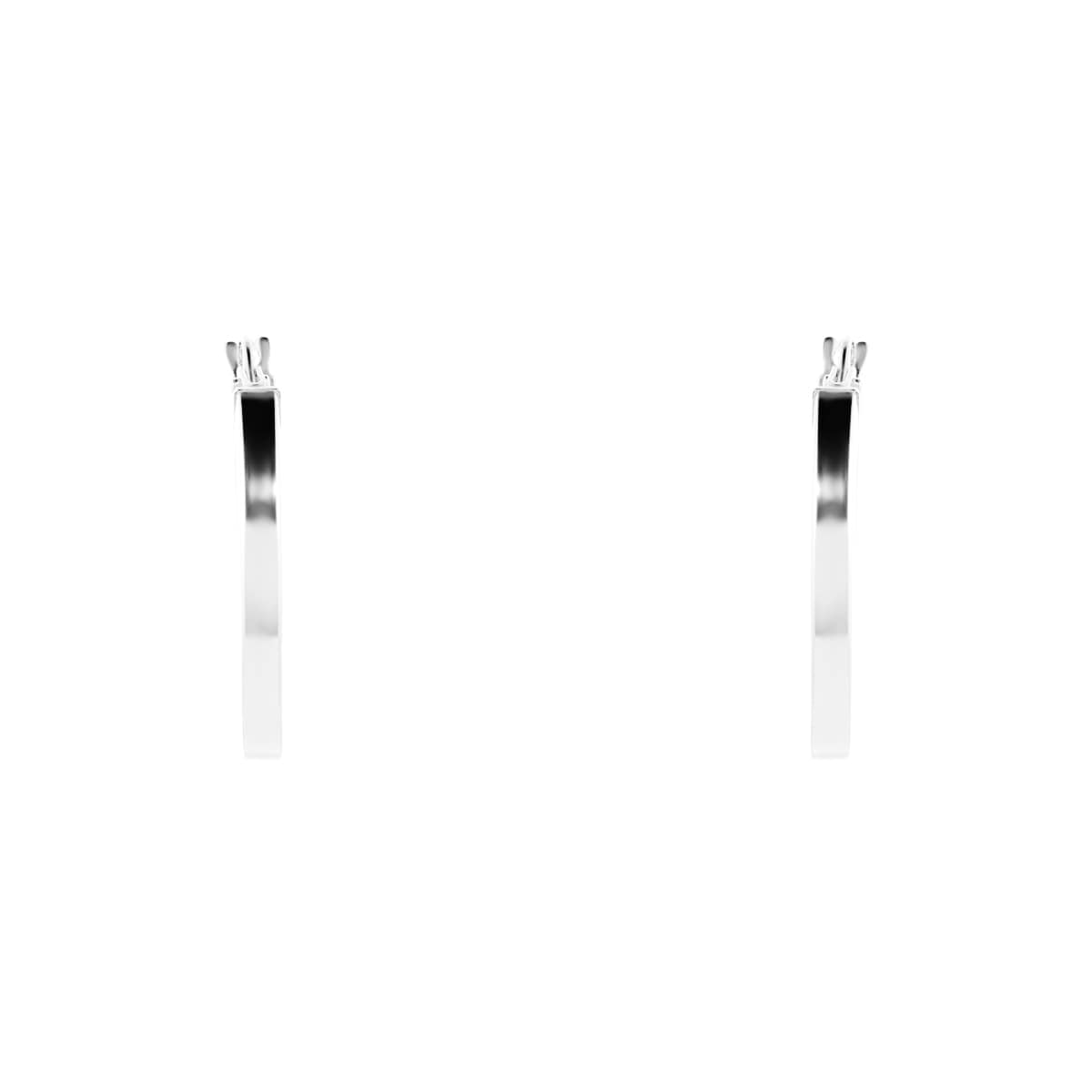 Goldsmiths 9ct White Gold 20mm Large Hoop Earrings