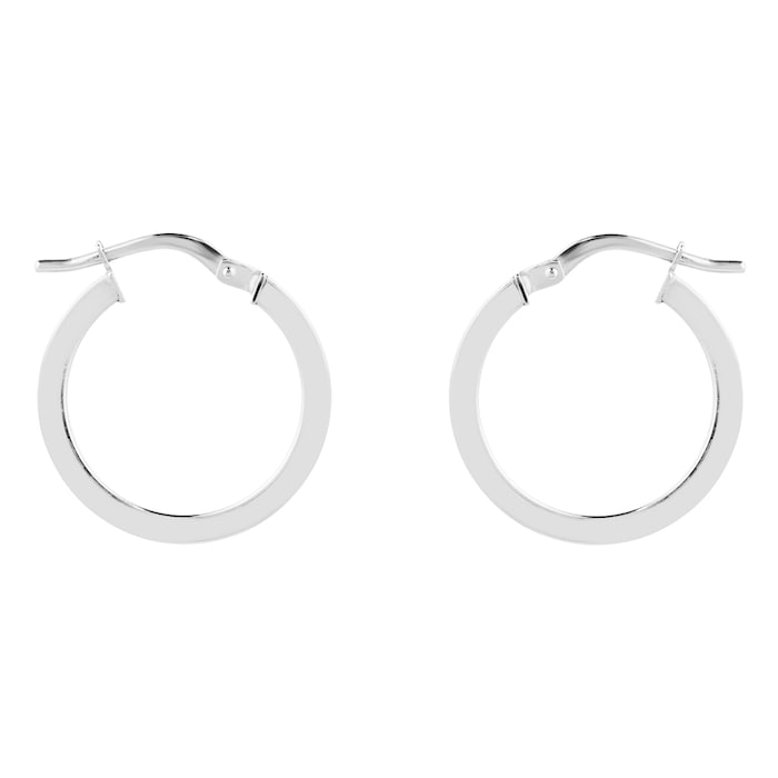 Goldsmiths 9ct White Gold 20mm Large Hoop Earrings