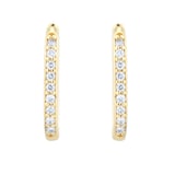 Goldsmiths 9ct Yellow Gold Cubic Zirconia Link Hoop Earrings