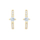 Goldsmiths 9ct Yellow Gold Cubic Zirconia Hoop Earrings