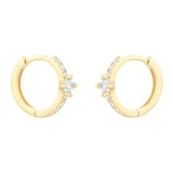 Goldsmiths 9ct Yellow Gold Cubic Zirconia Hoop Earrings