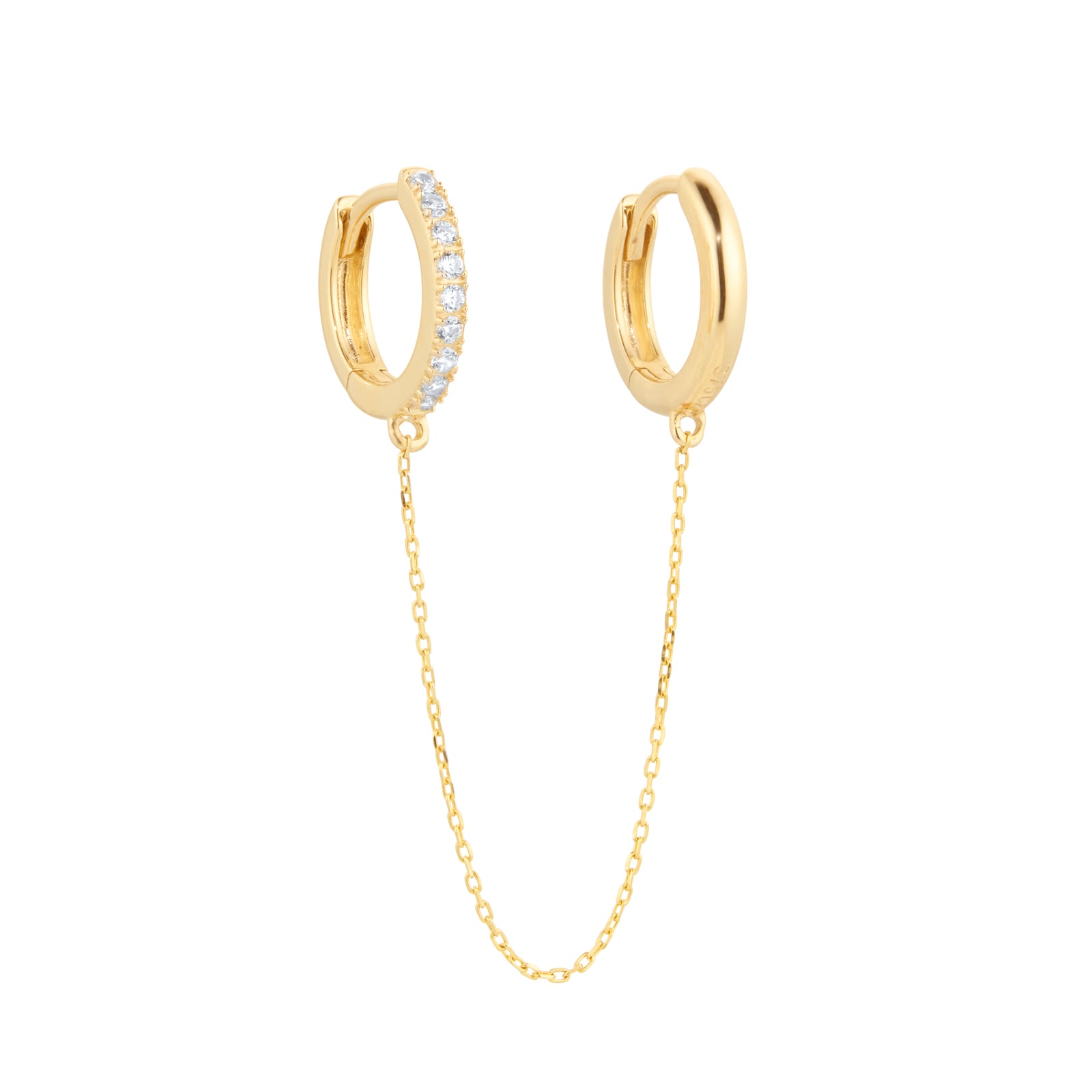 Goldsmiths 9ct Yellow Gold Cubic Zirconia Handcuff Single Huggie Earring