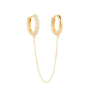 Goldsmiths 9ct Yellow Gold Cubic Zirconia Handcuff Single Huggie Earring