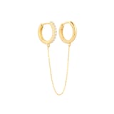 Goldsmiths 9ct Yellow Gold Cubic Zirconia Handcuff Huggie Earrings