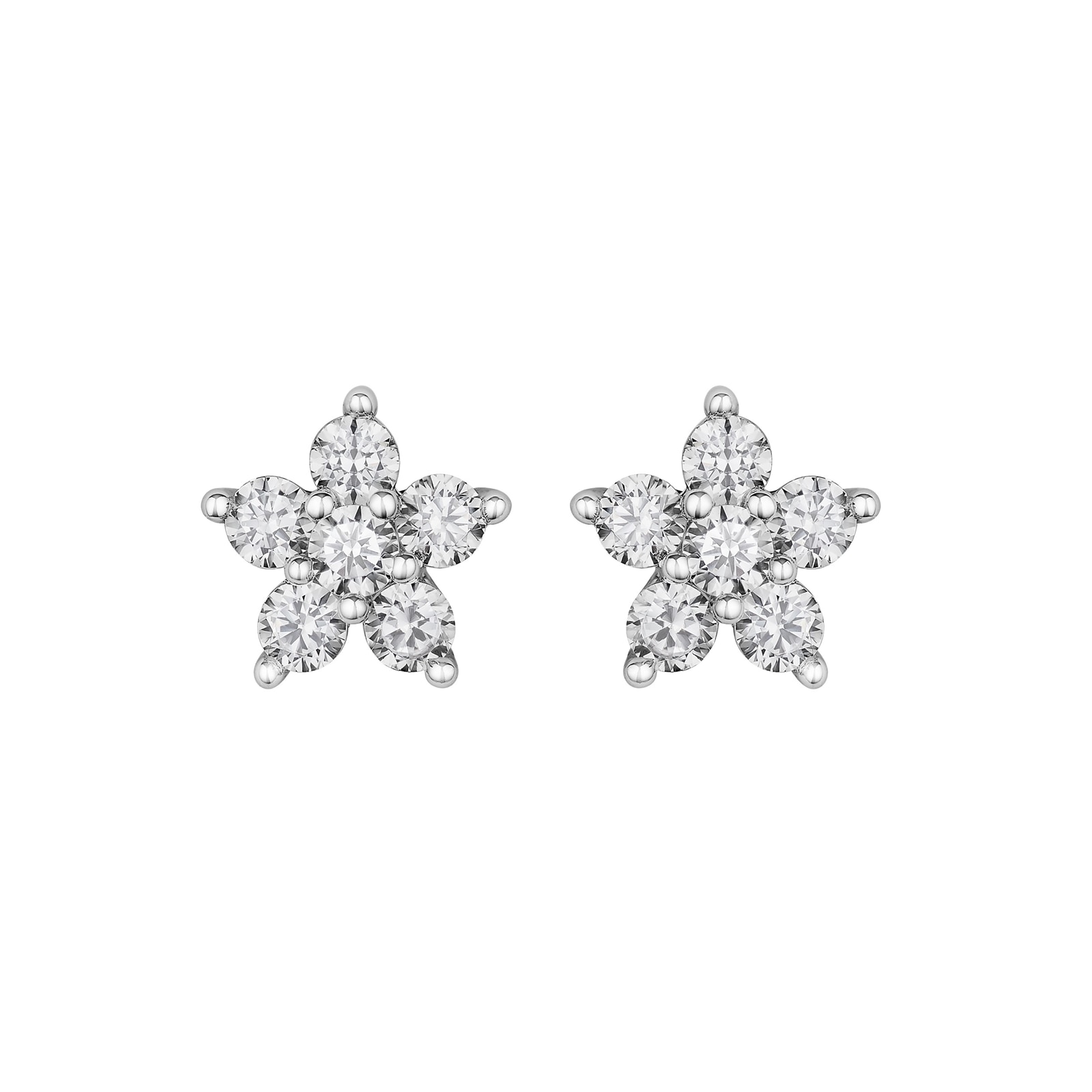 flower crystal stud earrings