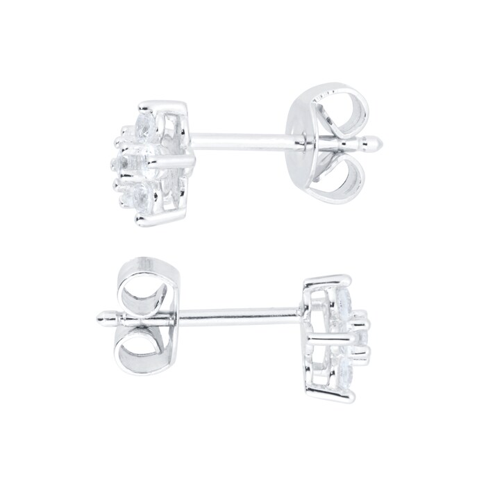 Goldsmiths Silver Cubic Zirconia Small Flower Stud Earrings