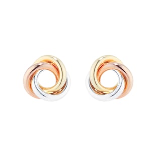 Best Luxury 
9ct Tricolour Gold Knot Stud Earrings