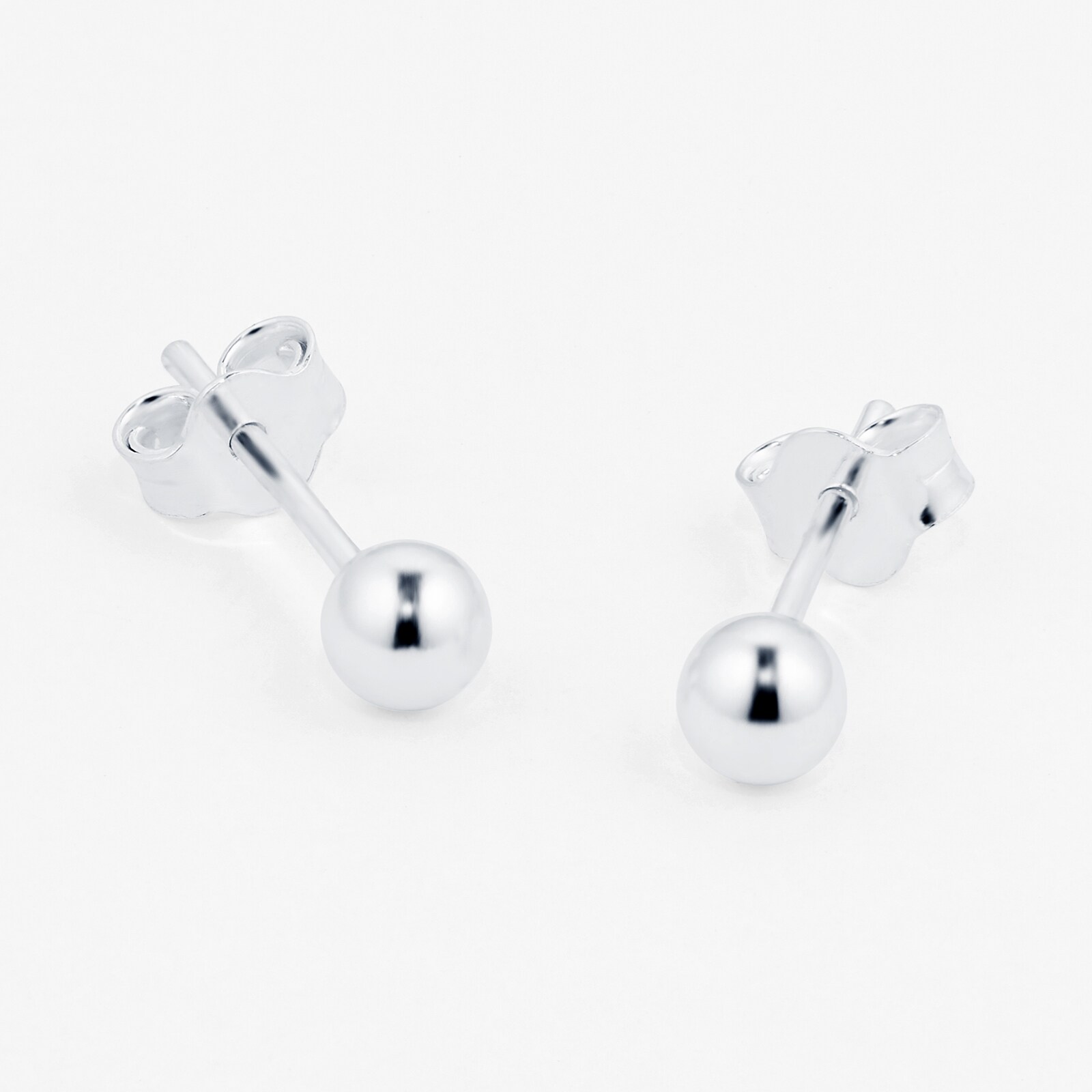 Large silver deals ball earrings