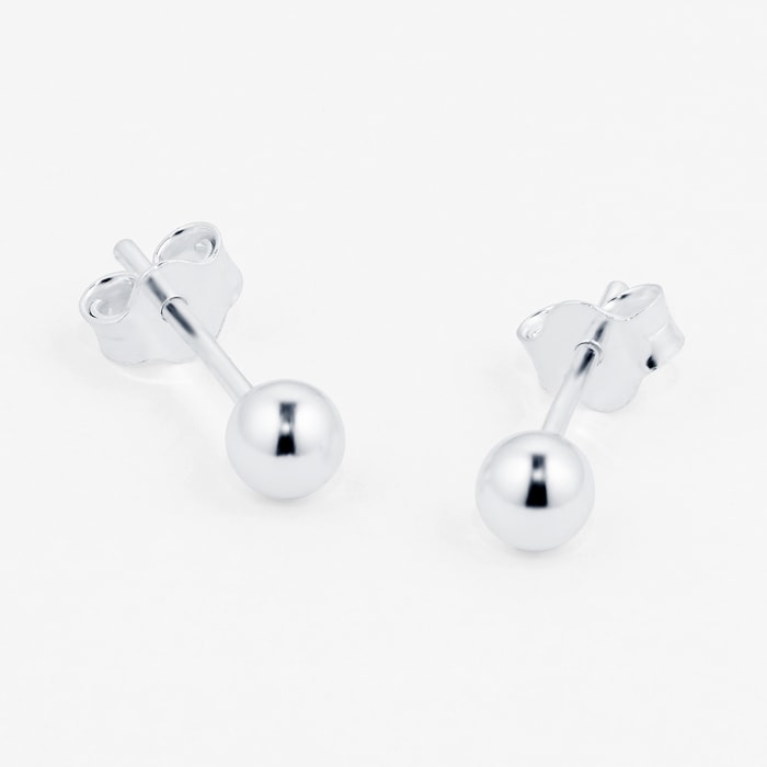 Goldsmiths Sterling Silver 4mm Ball Stud Earrings