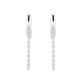 Goldsmiths Silver Hoop Chain Drop Earrings