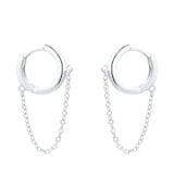 Goldsmiths Silver Hoop Chain Drop Earrings