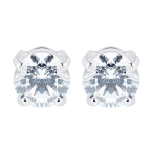 Goldsmiths Silver 5mm White Round Stud Earrings