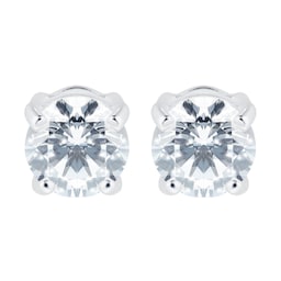 15110054 - Silver 5mm White Round Stud Earrings