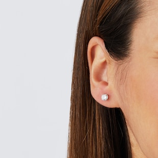 Goldsmiths Silver 5mm White Round Stud Earrings