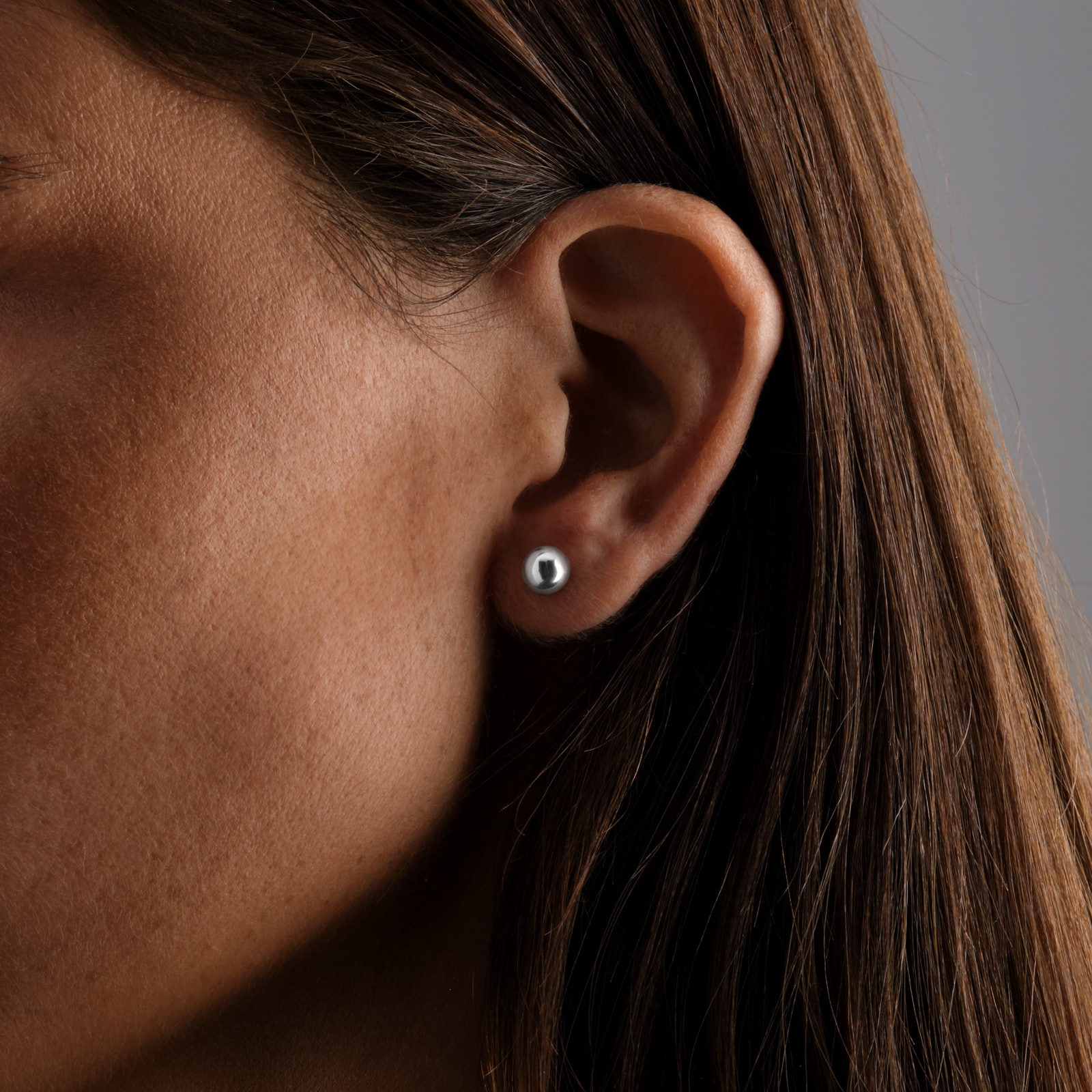 Goldsmiths Sterling Silver 6mm Half Ball Stud Earrings