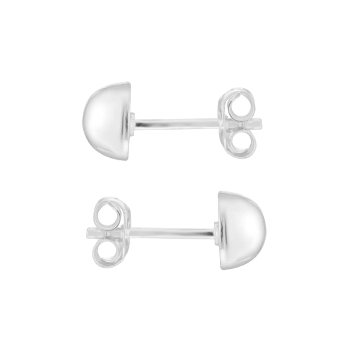 Goldsmiths Sterling Silver 6mm Half Ball Stud Earrings