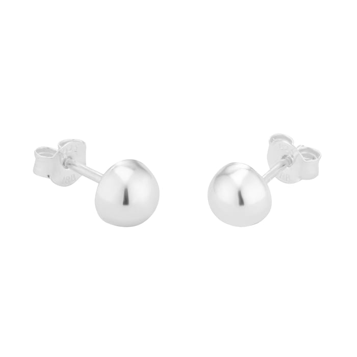 Goldsmiths Sterling Silver 6mm Half Ball Stud Earrings