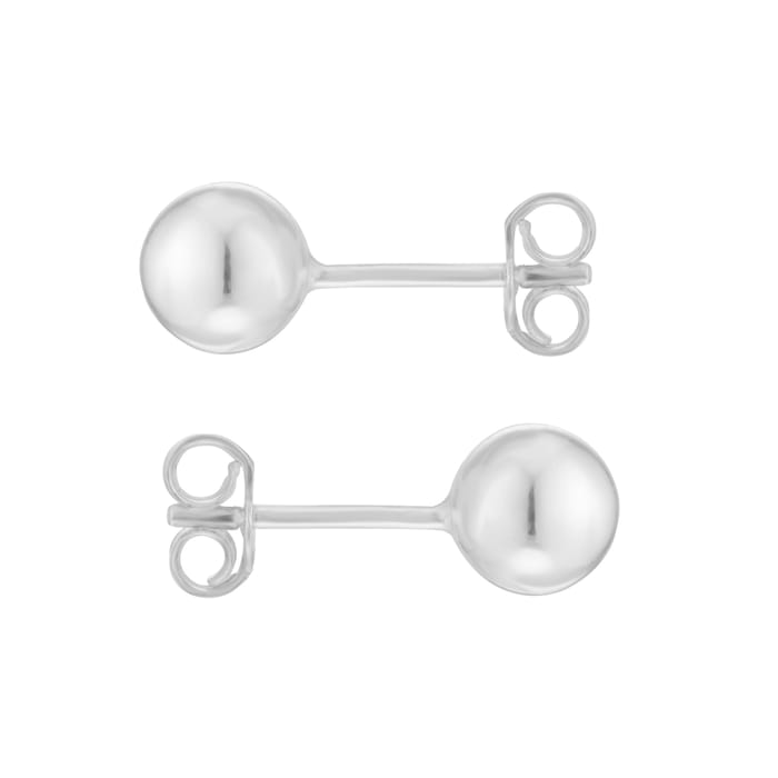 Goldsmiths Sterling Silver 6mm Polished Ball Stud Earrings
