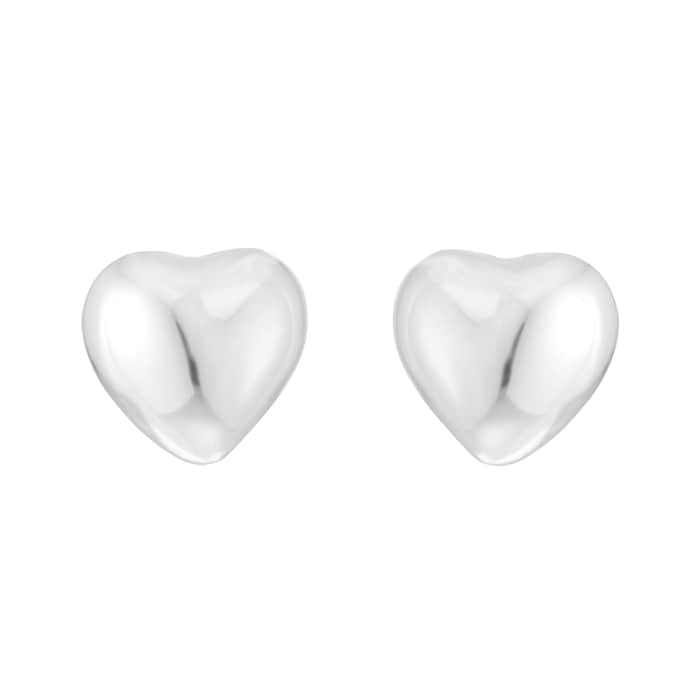 Goldsmiths Sterling Silver 7mm Puff Heart Studs