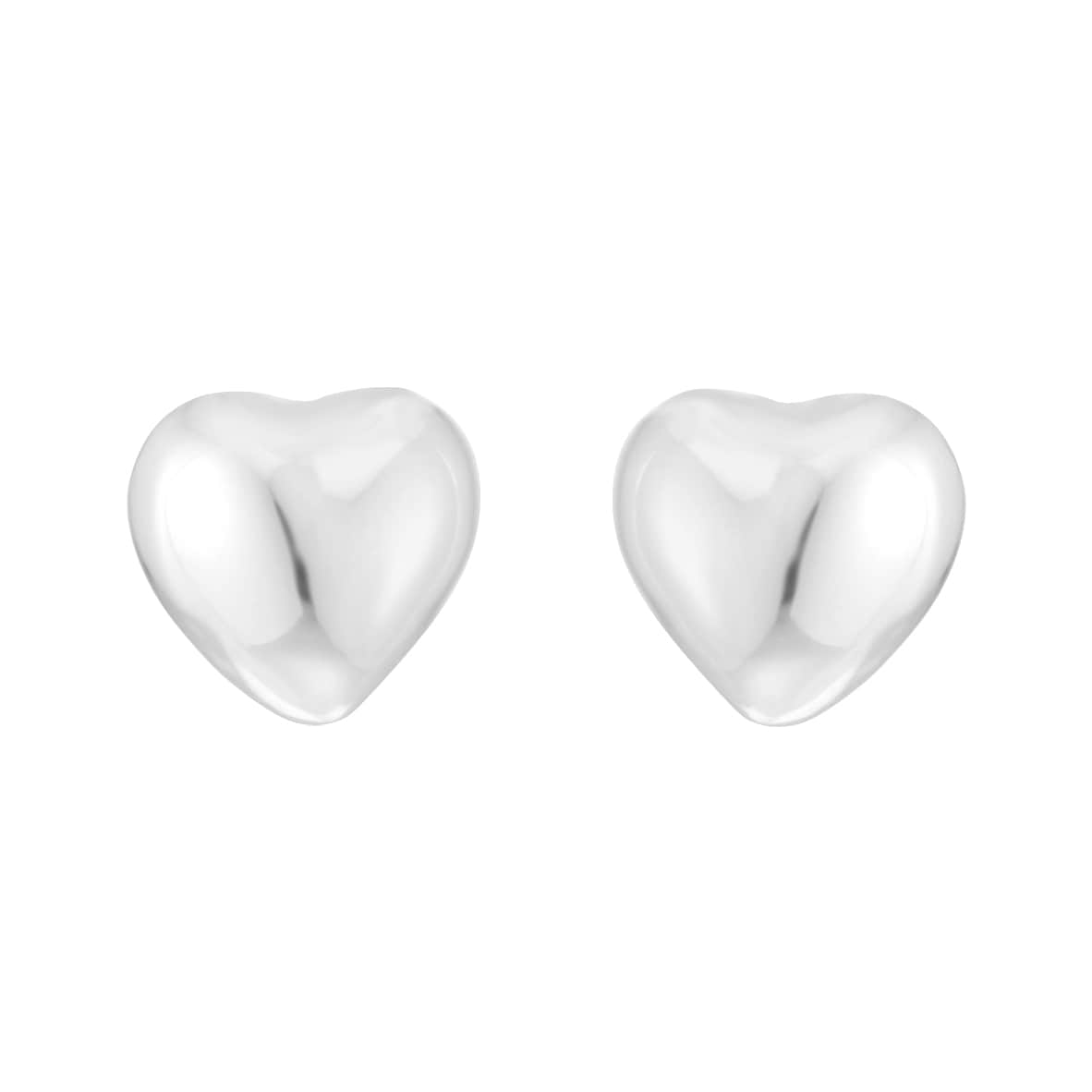 Goldsmiths Sterling Silver 7mm Puff Heart Studs