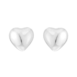 Goldsmiths Sterling Silver 7mm Puff Heart Studs