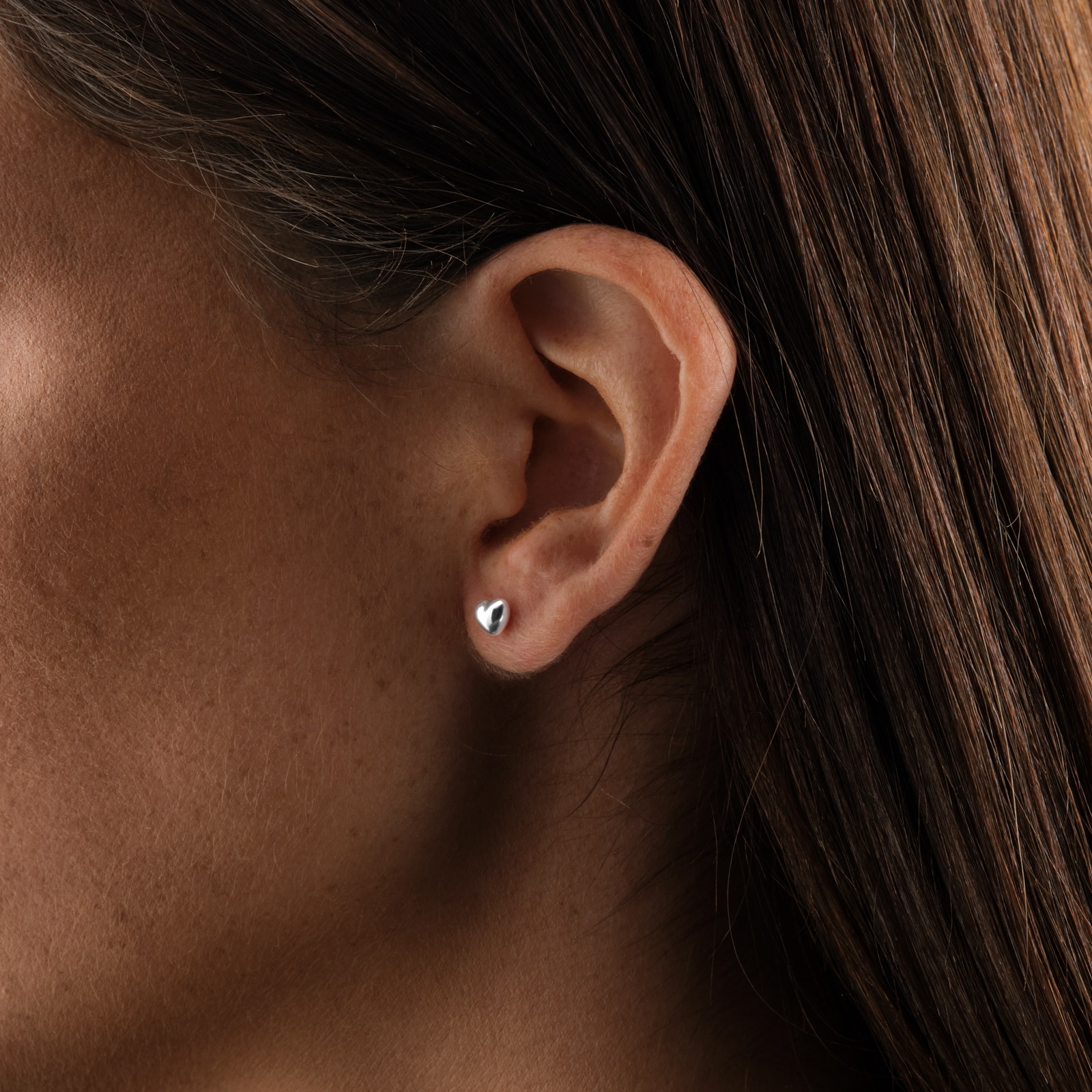 Goldsmiths Sterling Silver 7mm Puff Heart Studs
