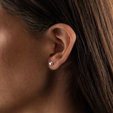 Goldsmiths Sterling Silver 7mm Puff Heart Studs