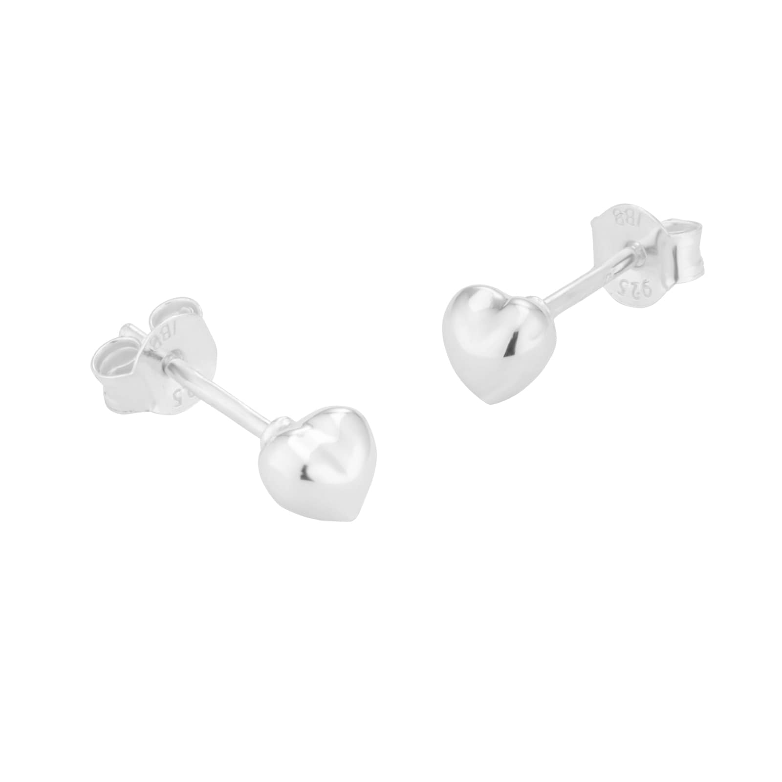 Goldsmiths Sterling Silver 7mm Puff Heart Studs