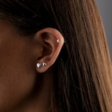Goldsmiths Sterling Silver 7mm Puff Heart Studs