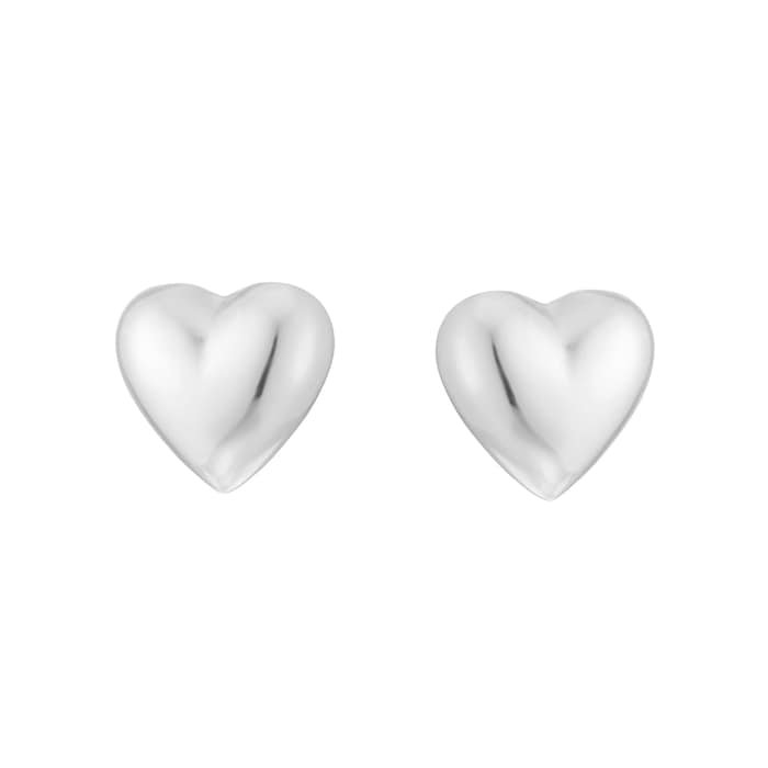 Goldsmiths Sterling Silver 5mm Puff Heart Studs