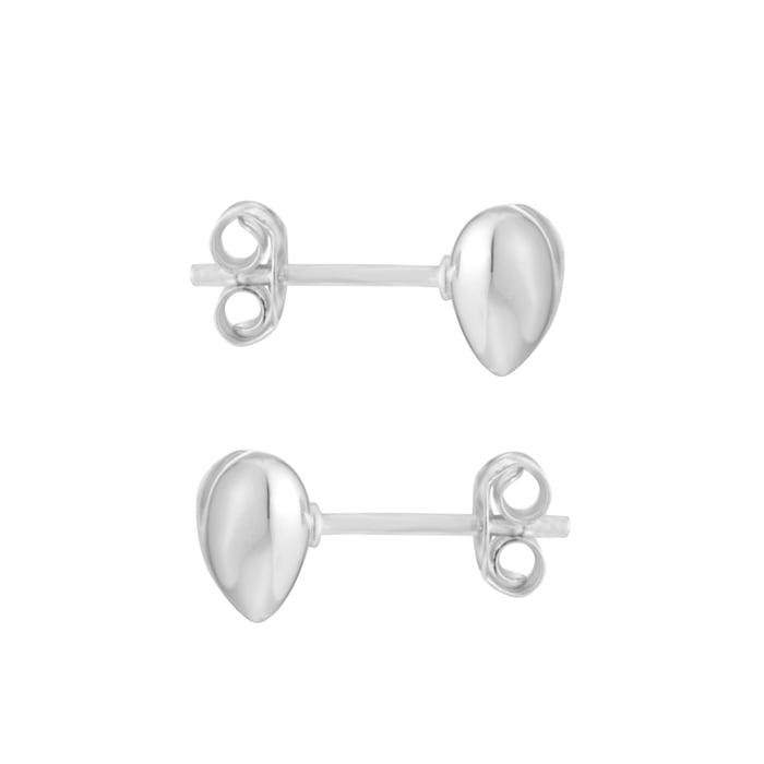 Goldsmiths Sterling Silver 5mm Puff Heart Studs